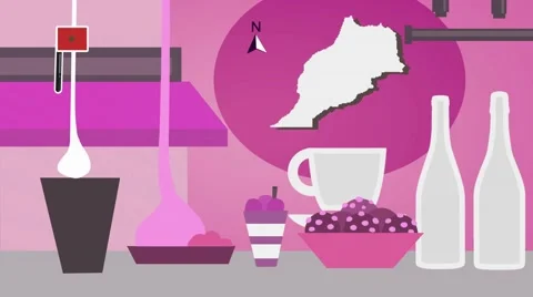 Morocco - Vector Menu - Restaurant - Food and Drinks - pink Stock Footage 67459191
