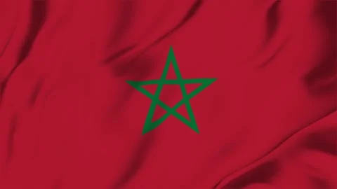 Morocco waving fabric flag animation seamless looping for sport politics bu.. Stock Footage 335503280