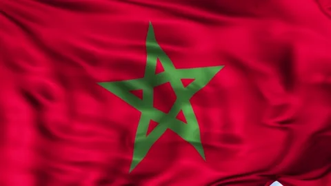 Morocco Waving Flag Background Stock Footage 204133958