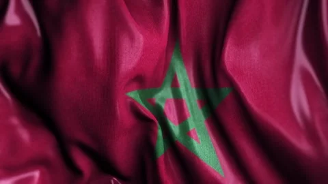 Morocco WAVING FLAG Stock Footage 321019330