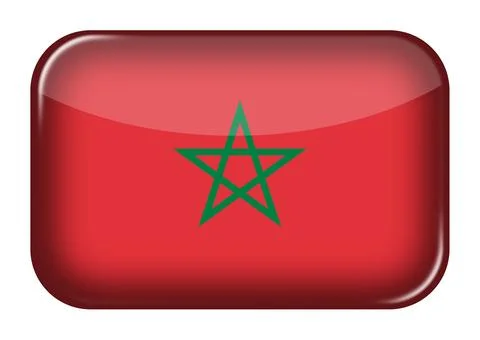 Morocco web icon rectangle button with clipping path Stockillustratie