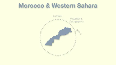 Morocco &amp; western Sahara Guinea MAP revealingmotion graphics data elements Stock Footage 339860137