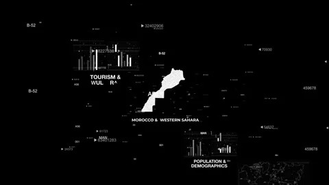 Morocco &amp; western Sahara Guinea MAP Animation country's 10 important factors Stock Footage 341684680