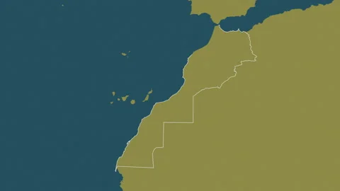 Morocco with Western Sahara map - drive. Border. Pattern. Stock Footage 149154225