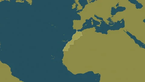 Morocco with Western Sahara map - extract. Border. Pattern. Stock Footage 149156309