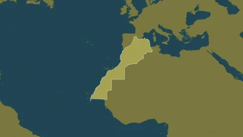Morocco with Western Sahara map - extract. Border. Pattern. Stock Footage 273323001