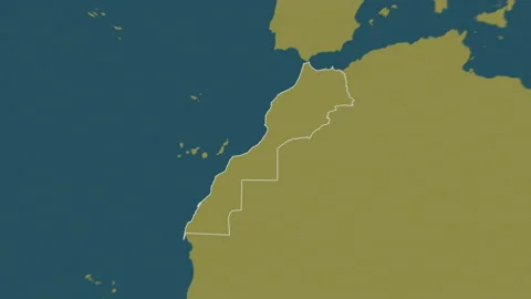 Morocco with Western Sahara map - solid. Border. Pattern. Stock Footage 149160546