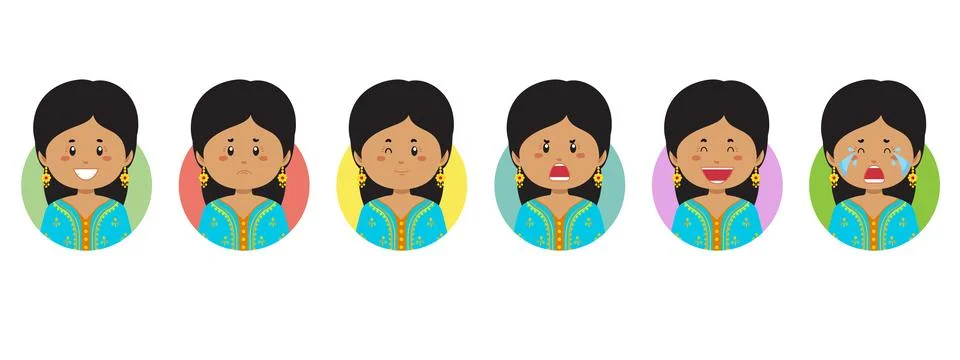 Moroccons Avatar with Various Expression Stock Illustration