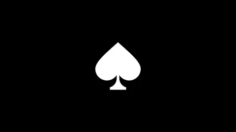 Morph of four card suits on black background Stock Footage 311977690