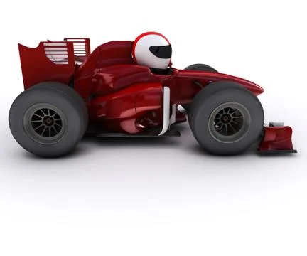 Morph man with open wheeled racing car Stock Illustration