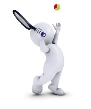 Morph Man Playing Tennis Stock-Illustration