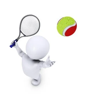 Morph Man Playing Tennis Stock Illustration