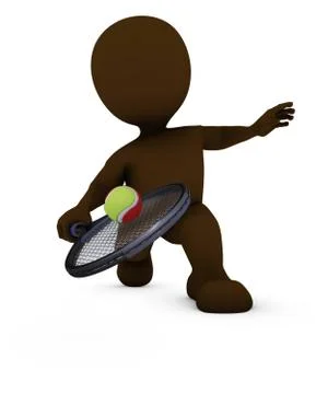 Morph Man Playing Tennis 스톡 일러스트