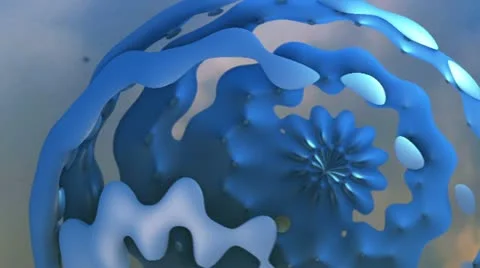 Morphed blue spherical object n1262D Stock Footage 12424485