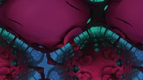 Morphed purple complex structures Stock Footage 22155696