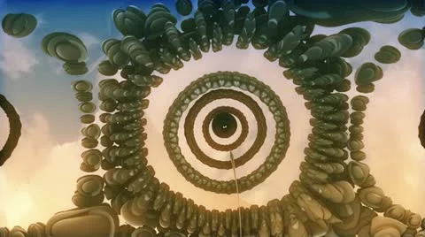 Morphed rings of the complex structures n1476 Stock Footage 22024965