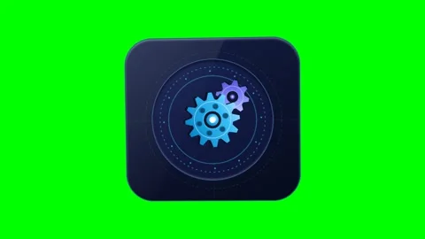 Morphic Cogwheel Gear Settings Card Green Screen Motion 스톡 동영상 346968836