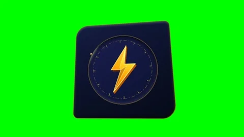 Morphic Electric Lightning Bolt Card Green Screen Motion 库存影片 346968804