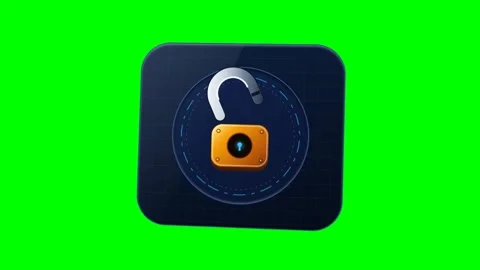 Morphic Security Padlock Protection Card Green Screen Motion 스톡 동영상 346968871