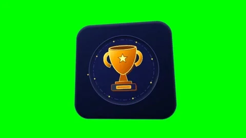 Morphic Winner Golden Trophy Card Green Screen Motion 스톡 동영상 346968842