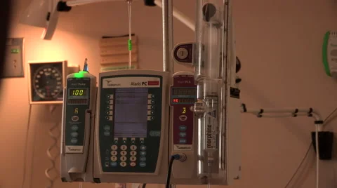 Morphine PCA pump Pain Killer Drug Controlled Substance Stock Footage 54135960