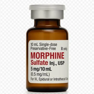 Morphine single dose vial 10mg Stock Illustration