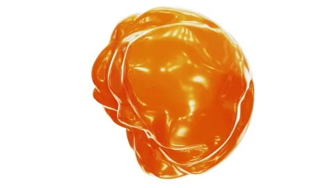 Morphing egg yolk yellow sphere looping 3D animation with alpha Stock Footage 220737980