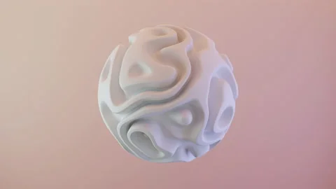 Morphing fluid 4K seamless loop animation. Amorphous white shell object Stock Footage 167163940