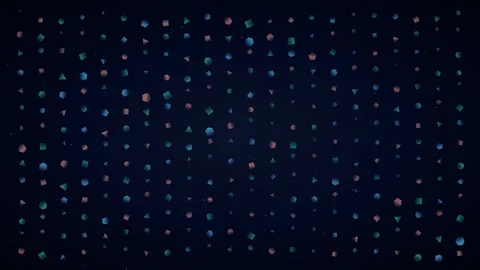 Morphing Geometric Shape Grid Loop - Blue Green Orange Tech Backdrop 스톡 동영상 341563211