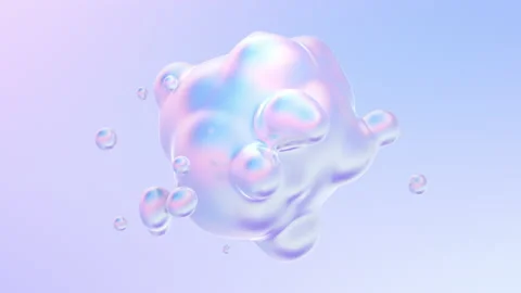 Morphing Holographic Liquid blobs abstract 3D animation Stock-Footage 133352406