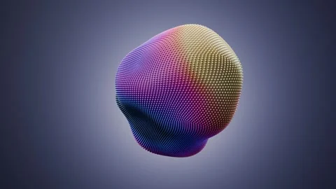 Morphing iridescent bead particle sphere abstract 3D animation Stock Footage 347720187