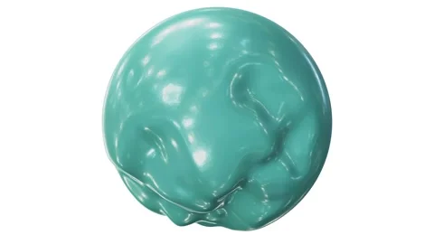 Morphing light cyan plastic sphere looping 3D animation with alpha Stock Footage 222406111