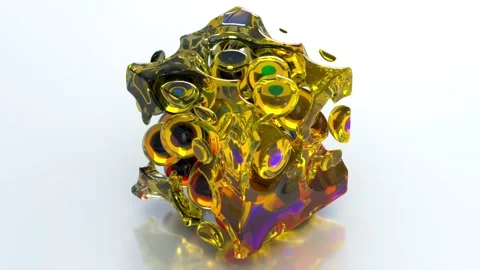 Morphing Liquid Cube Motion 47 4K Stock Footage 279813062