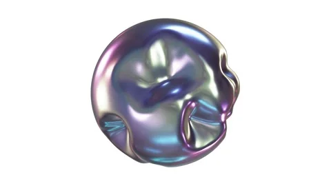 Morphing liquid metal iridescent sphere looping 3D animation with alpha Stock-Footage 161121333
