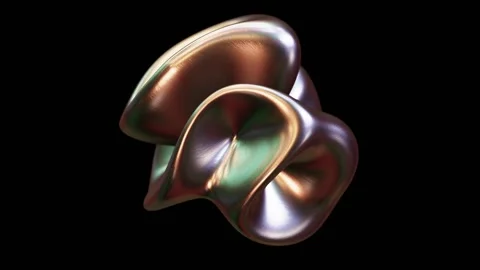 Morphing liquid metal or liquid alloy form rendered in UHD Stock Footage 270066547