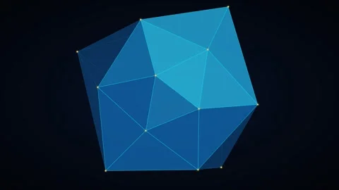 Morphing Platonic Solid Icosahedron for STEM and Math Education Channels 4K Loop Stock Footage 345144349