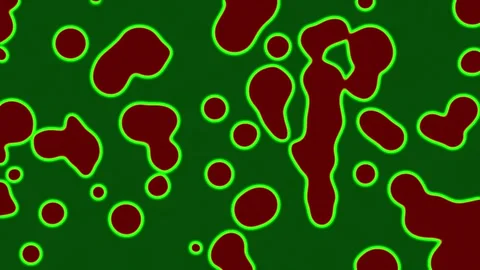 Morphing red blobs pattern on green Stock Footage 302701916