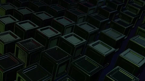 Morphing Shapes Dark Green Cubes Abstract 4K Motion Graphics Stock Footage 316587060