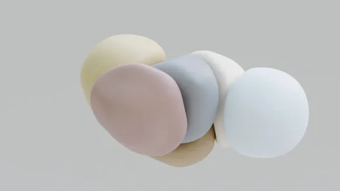 Morphing spheres in zero gravity movement. Soft body physics 3d render. Stock Footage 130935747
