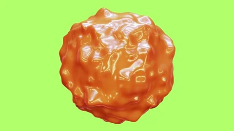 Morphing waving orange juice sphere looping 3D animation with alpha 스톡 동영상 195853493