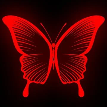 Morpho red butterfly , isolated on white Stock Illustration