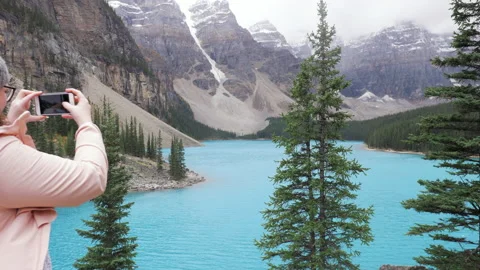 Morraine Lake Slow Push Stock Footage 222964503