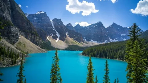 Morraine Lake Time Lapse of Clouds 4K 1080p Stock Footage 78121017