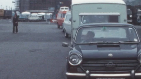 Morris 1300 Car Queuing For Ferry At Port Of Dover 1970s Stock Footage 346793756
