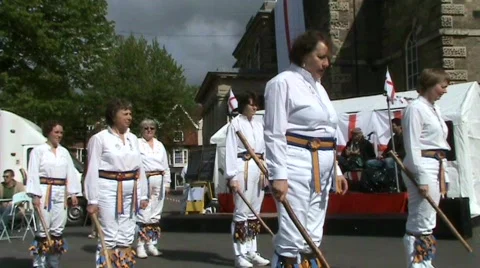 Morris dancing, lady warriors Video stock 373543