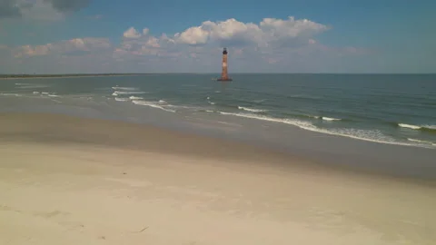 Morris Island Lightouse 스톡 동영상 163931054