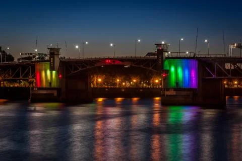 Morrison Bridge in Portland, OR Stock Photos