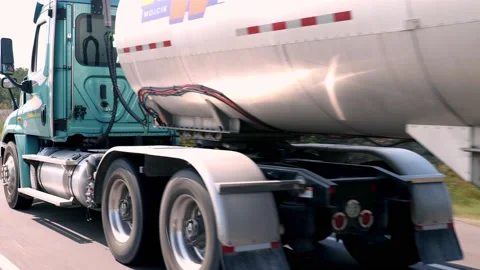MORRISON CO, MN - 17 AUG 2021: Semi truck and trailer driving on highway. Stock Footage 162359920