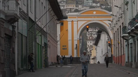 Morrning at Downtown Quito Stock Footage 117633348