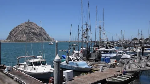 Morro Bay - Boats at the dock Video stock 53135670